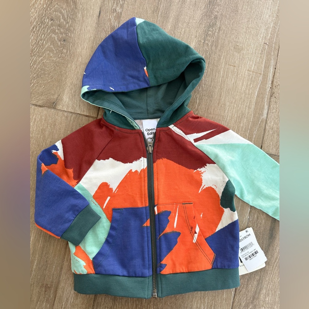 Abstract colorful zip up toddler hoodie